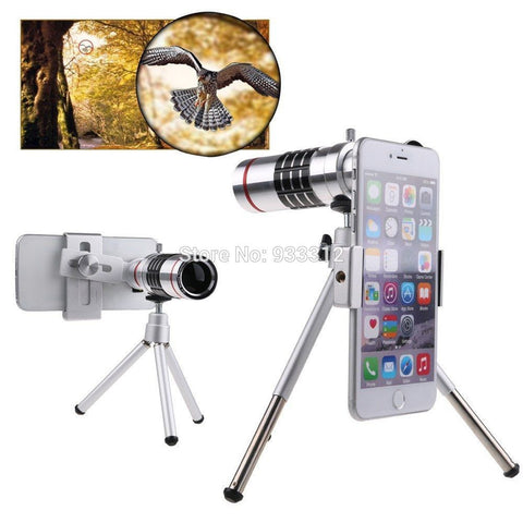 Universal 18x Zoom Telescope Camera Lente lens+Aluminum Tripod