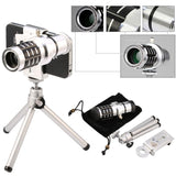 Hot Silver 12X Universal Zoom Camera Telephoto SmartPhone Lens+Tripod