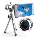 Hot Silver 12X Universal Zoom Camera Telephoto SmartPhone Lens+Tripod