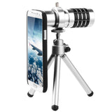 Hot Silver 12X Universal Zoom Camera Telephoto SmartPhone Lens+Tripod